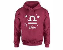Load image into Gallery viewer, Libra Zodiac Sign hoodies. Maroon Hoodie, hoodies for men, unisex hoodies