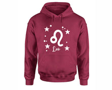 Load image into Gallery viewer, Leo Zodiac Sign hoodies. Maroon Hoodie, hoodies for men, unisex hoodies