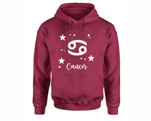 Load image into Gallery viewer, Cancer Zodiac Sign hoodies. Maroon Hoodie, hoodies for men, unisex hoodies