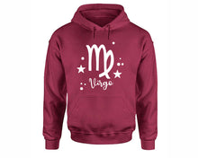 Load image into Gallery viewer, Virgo Zodiac Sign hoodies. Maroon Hoodie, hoodies for men, unisex hoodies