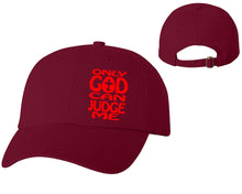Load image into Gallery viewer, Only God Can Judge Me designer baseball hats, vinyl design baseball caps, heat transfer cap