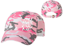 Load image into Gallery viewer, All Eyes On Me designer baseball hats, vinyl design baseball caps, heat transfer cap