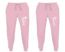 Load image into Gallery viewer, Prince and Princess matching jogger pants, Pink sweatpants for mens, jogger set womens. Matching couple joggers.
