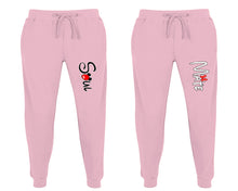 Load image into Gallery viewer, Soul and Mate matching jogger pants, Pink sweatpants for mens, jogger set womens. Matching couple joggers.