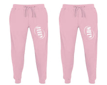 Load image into Gallery viewer, Hubby and Wifey matching jogger pants, Pink sweatpants for mens, jogger set womens. Matching couple joggers.