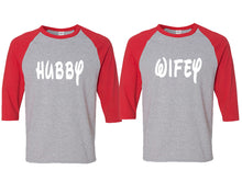 將圖片載入圖庫檢視器 Hubby and Wifey matching couple baseball shirts.Couple shirts, Red Grey 3/4 sleeve baseball t shirts. Couple matching shirts.