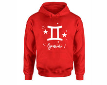 Load image into Gallery viewer, Gemini Zodiac Sign hoodies. Red Hoodie, hoodies for men, unisex hoodies