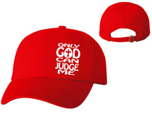 Load image into Gallery viewer, Only God Can Judge Me designer baseball hats, vinyl design baseball caps, heat transfer cap