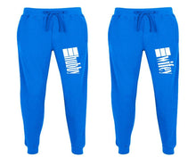 將圖片載入圖庫檢視器 Hubby and Wifey matching jogger pants, Royal Blue sweatpants for mens, jogger set womens. Matching couple joggers.