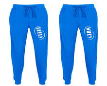 Load image into Gallery viewer, Hubby and Wifey matching jogger pants, Royal Blue sweatpants for mens, jogger set womens. Matching couple joggers.