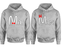 Load image into Gallery viewer, Mr Mrs hoodie, Matching couple hoodies, Sports Grey pullover hoodies. Couple jogger pants and hoodies set.