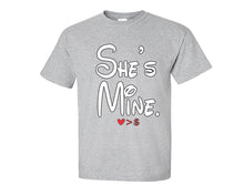 Load image into Gallery viewer, Sports Grey color She's Mine design T Shirt for Man.