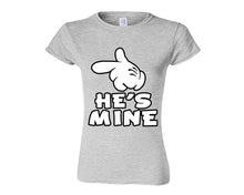 Load image into Gallery viewer, Sports Grey color He's Mine design T Shirt for Woman