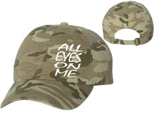 Load image into Gallery viewer, All Eyes On Me designer baseball hats, vinyl design baseball caps, heat transfer cap
