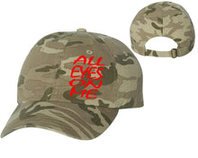 Load image into Gallery viewer, All Eyes On Me designer baseball hats, vinyl design baseball caps, heat transfer cap