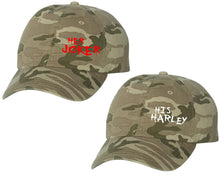 Load image into Gallery viewer, Her Joker and His Harley matching caps for couples, Tan Camo baseball caps.