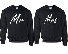 將圖片載入圖庫檢視器 Mr and Mrs couple sweatshirts. Black sweaters for men, sweaters for women. Sweat shirt. Matching sweatshirts for couples
