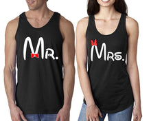 Load image into Gallery viewer, Mr Mrs  matching couple tank tops. Couple shirts, Black tank top for men, tank top for women. Cute shirts.