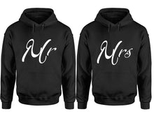Load image into Gallery viewer, Mr and Mrs hoodies, Matching couple hoodies, Black pullover hoodies