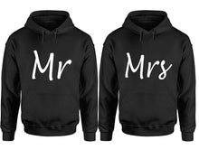 Load image into Gallery viewer, Mr and Mrs hoodies, Matching couple hoodies, Black pullover hoodies