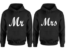 Load image into Gallery viewer, Mr and Mrs hoodies, Matching couple hoodies, Black pullover hoodies