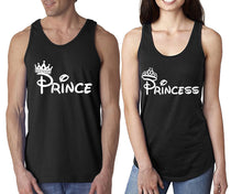 將圖片載入圖庫檢視器 Prince Princess matching couple tank tops. Couple shirts, Black tank top for men, tank top for women. Cute shirts.