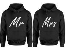 Load image into Gallery viewer, Mr and Mrs hoodies, Matching couple hoodies, Black pullover hoodies