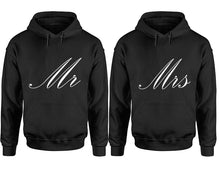 Load image into Gallery viewer, Mr and Mrs hoodies, Matching couple hoodies, Black pullover hoodies
