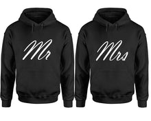 Load image into Gallery viewer, Mr and Mrs hoodies, Matching couple hoodies, Black pullover hoodies