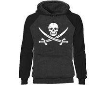 Load image into Gallery viewer, Jolly Roger designer hoodies. Black Charcoal Hoodie, hoodies for men, unisex hoodies