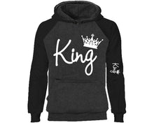 Load image into Gallery viewer, King designer hoodies. Black Charcoal Hoodie, hoodies for men, unisex hoodies