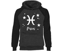 Load image into Gallery viewer, Pisces Zodiac Sign hoodie. Black Charcoal Hoodie, hoodies for men, unisex hoodies