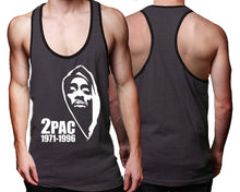 Load image into Gallery viewer, Rap Hip-Hop R&B custom tank top, graphic tees. Black Charcoal tank top for men. Black Charcoal color racerback tanktop for mens.