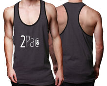 Load image into Gallery viewer, Rap Hip-Hop R&B custom tank top, graphic tees. Black Charcoal tank top for men. Black Charcoal color racerback tanktop for mens.