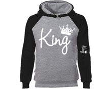 Load image into Gallery viewer, King designer hoodies. Black Grey Hoodie, hoodies for men, unisex hoodies