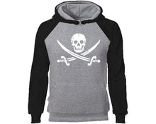 Load image into Gallery viewer, Jolly Roger designer hoodies. Black Grey Hoodie, hoodies for men, unisex hoodies