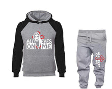 將圖片載入圖庫檢視器 All Eyes On Me outfits bottom and top, Black Grey hoodies for men, Black Grey mens joggers. Hoodie and jogger pants for mens