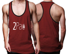 Load image into Gallery viewer, Rap Hip-Hop R&B custom tank top, graphic tees. Black Maroon tank top for men. Black Maroon color racerback tanktop for mens.