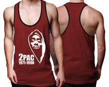 Load image into Gallery viewer, Rap Hip-Hop R&B custom tank top, graphic tees. Black Maroon tank top for men. Black Maroon color racerback tanktop for mens.