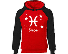 Load image into Gallery viewer, Pisces Zodiac Sign hoodie. Black Red Hoodie, hoodies for men, unisex hoodies