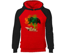 將圖片載入圖庫檢視器 Woman Rasta Smoke Bear designer hoodies. Black Red Hoodie, hoodies for men, unisex hoodies