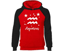 將圖片載入圖庫檢視器 Aquarius Zodiac Sign hoodie. Black Red Hoodie, hoodies for men, unisex hoodies