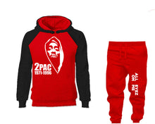 將圖片載入圖庫檢視器 Rap Hip-Hop R&B outfits bottom and top, Black Red hoodies for men, Black Red mens joggers. Hoodie and jogger pants for mens