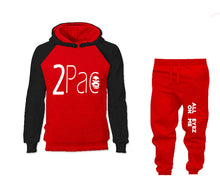 將圖片載入圖庫檢視器 Rap Hip-Hop R&B outfits bottom and top, Black Red hoodies for men, Black Red mens joggers. Hoodie and jogger pants for mens
