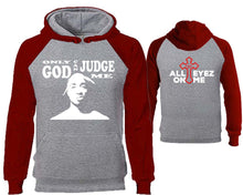 Load image into Gallery viewer, Only God Can Judge Me designer hoodies. Burgundy Grey Hoodie, hoodies for men, unisex hoodies