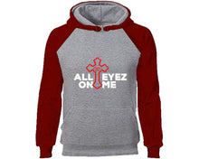 Load image into Gallery viewer, All Eyes On Me designer hoodies. Burgundy Grey Hoodie, hoodies for men, unisex hoodies