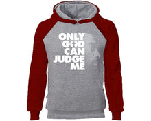 Load image into Gallery viewer, Only God Can Judge Me designer hoodies. Burgundy Grey Hoodie, hoodies for men, unisex hoodies