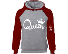 將圖片載入圖庫檢視器 Queen designer hoodies. Burgundy Grey Hoodie, hoodies for men, unisex hoodies