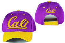 Load image into Gallery viewer, Cali designer baseball hats, embroidered baseball caps, Purple Yellow baseball cap