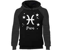 Load image into Gallery viewer, Pisces Zodiac Sign hoodie. Charcoal Black Hoodie, hoodies for men, unisex hoodies
